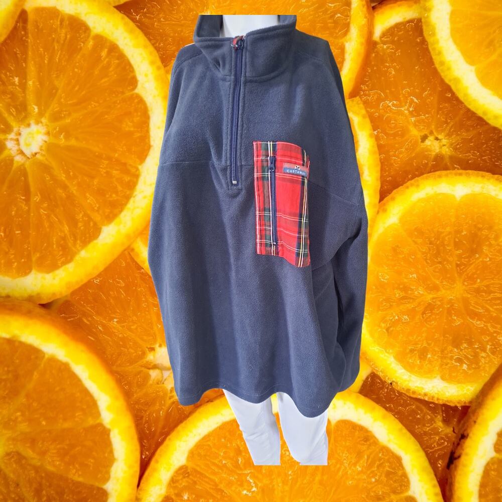 Castaway Tidal Fleece Nantucket Navy with Royal Stewart Trim Size XL